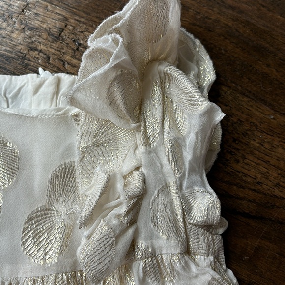 Carrement Beau Girl’s Ivory & Gold Silk Blouse - Picture 3 of 8